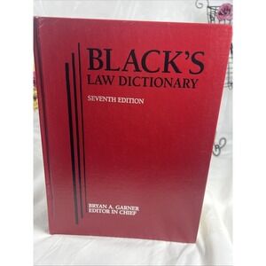 BLACKS LAW DICTIONARY SEVENTH 7TH EDITION HARDCOVER BOOK‎ LEGAL BRYAN GARNER